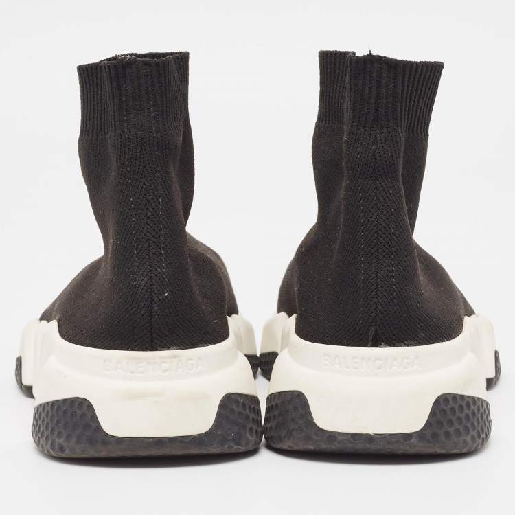 Pre Owned Balenciaga Black Knit Speed Trainer Sneakers Size 37