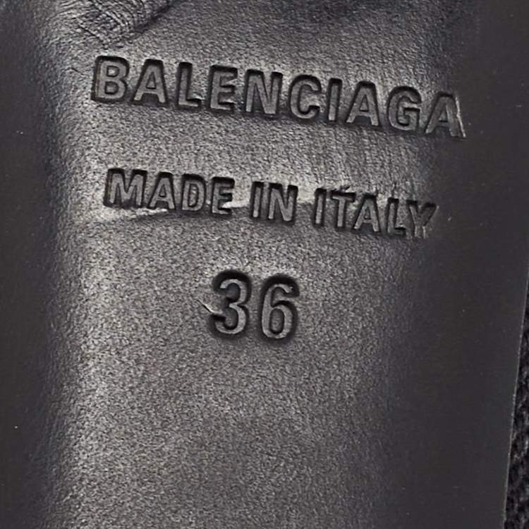 Pre Owned Balenciaga Black Denim BB Mules Size 36