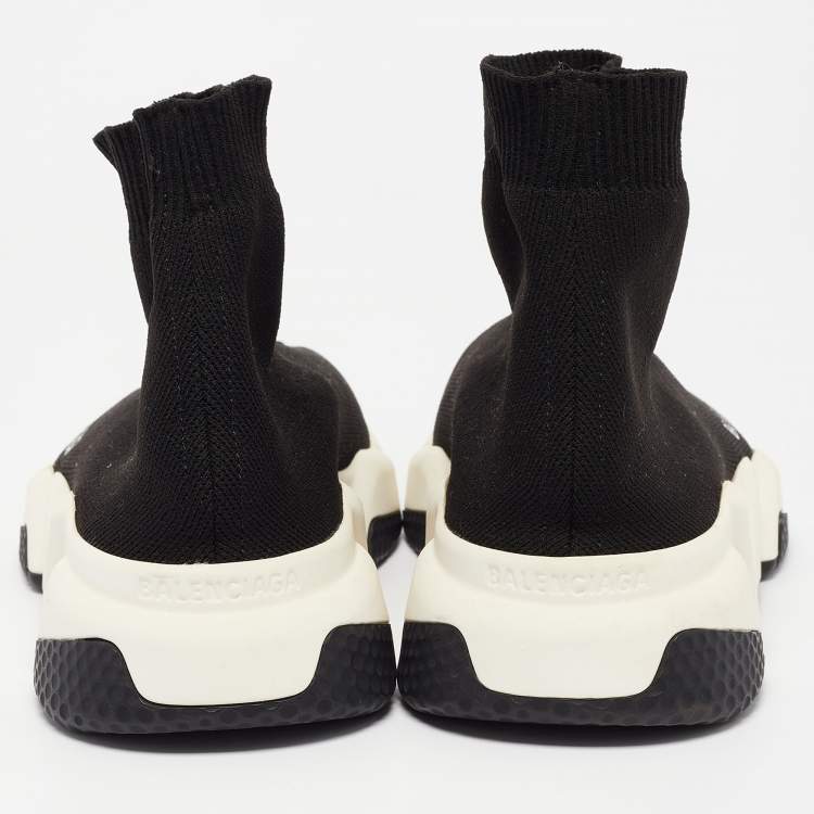 Pre Owned Balenciaga Black Knit Fabric Speed Trainer Sneakers Size 37
