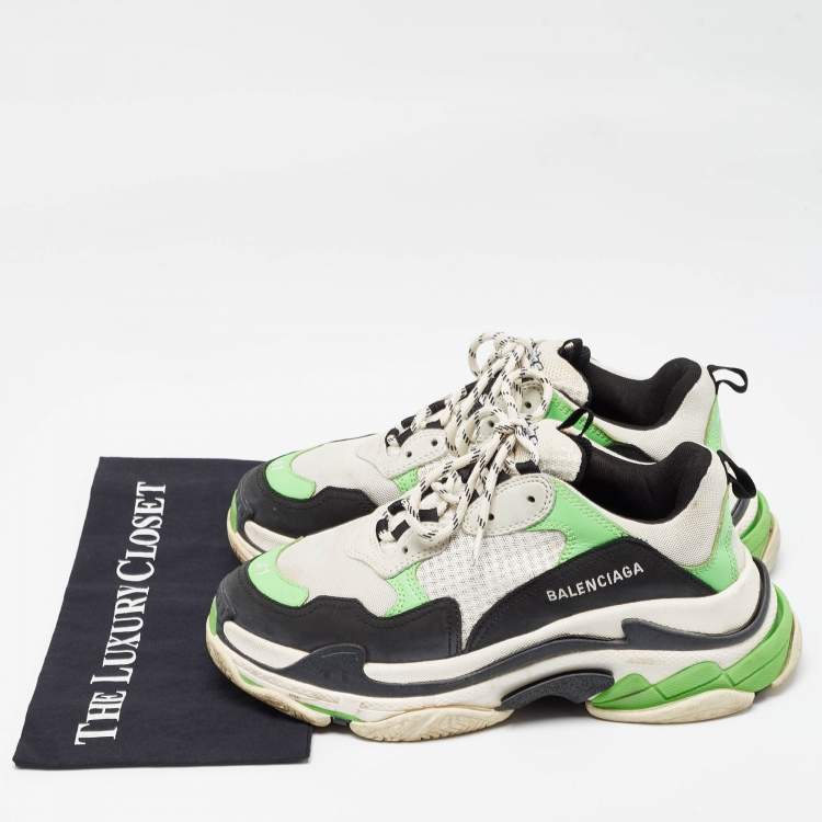 Pre Owned Balenciaga Multicolor Leather and Mesh Triple S Sneakers Size 41