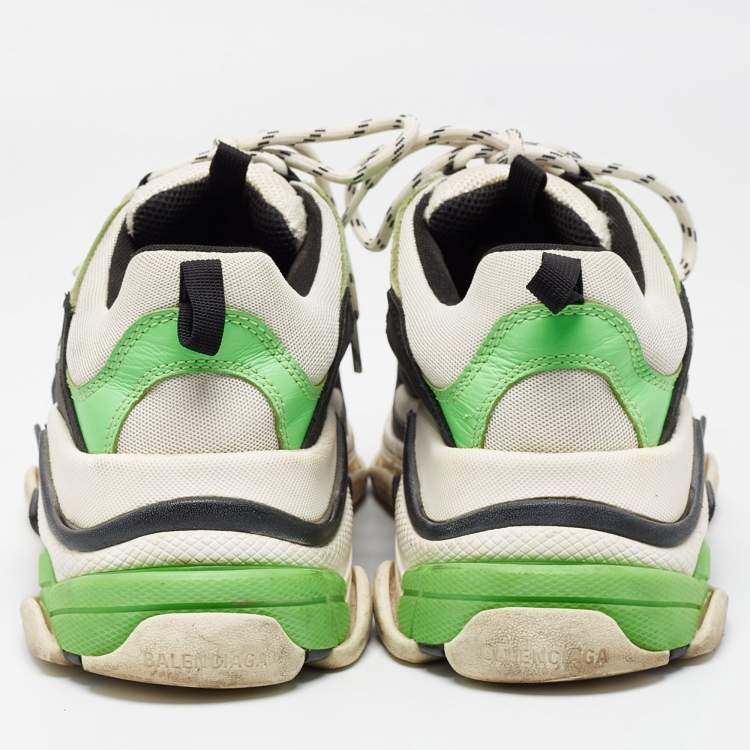 Pre Owned Balenciaga Multicolor Leather and Mesh Triple S Sneakers Size 41