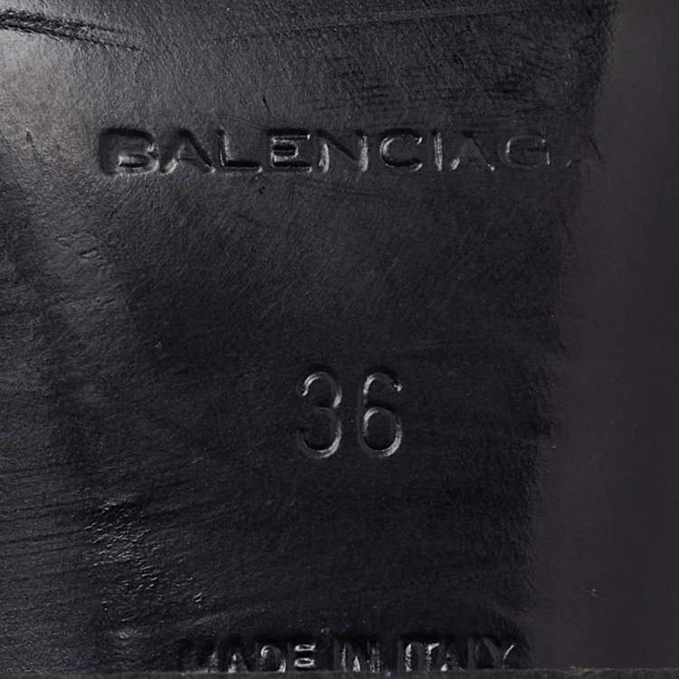 Pre Owned Balenciaga Black Leather Loafer Pumps Size 36
