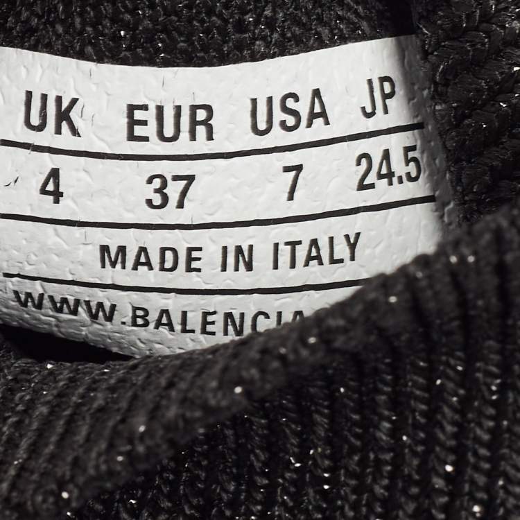 مملوكة مسبقًا Balenciaga Black Glitter Knit Fabric Speed Trainer Sneakers Size 37