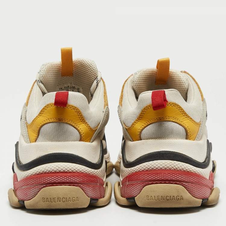 Pre Owned Balenciaga Multicolor Mesh and Nubuck Triple S Sneakers Size 39