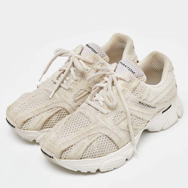 Pre Owned Balenciaga White Mesh Phantom Low Top Sneakers Size 38