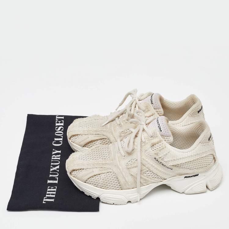 Pre Owned Balenciaga White Mesh Phantom Low Top Sneakers Size 38