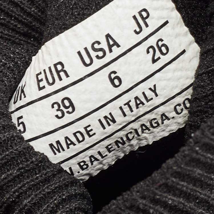 Pre Owned Balenciaga Black Knit Fabric Speed Trainer Sneakers Size 39