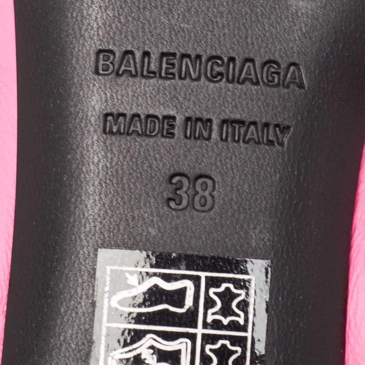 Pre Owned Balenciaga Pink Leather Knife Pointed Toe Mules Size 38