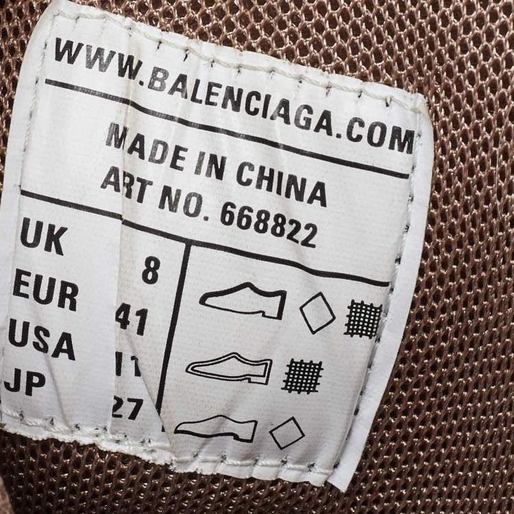 Pre Owned Balenciaga Beige Faux Leather and Mesh Track 2 Sneakers Size 41