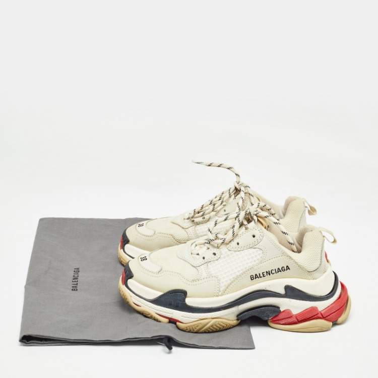 مملوكة مسبقًا Balenciaga Multicolor Nubuck and Mesh Triple S Sneakers Size 38