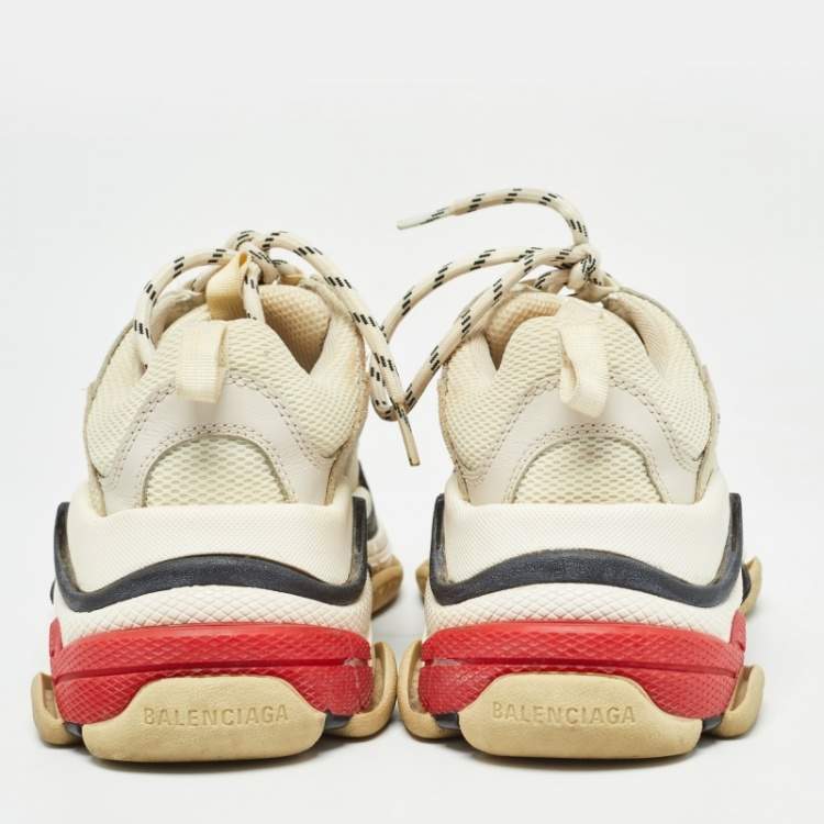 مملوكة مسبقًا Balenciaga Multicolor Nubuck and Mesh Triple S Sneakers Size 38