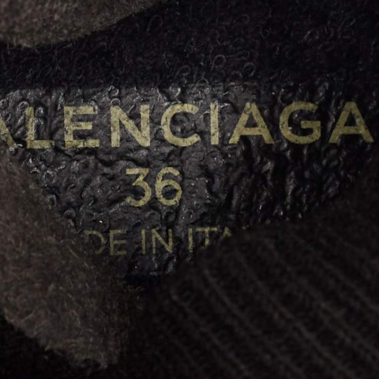 Pre Owned Balenciaga Black Knit Fabric Speed Sock Sneakers Size 36