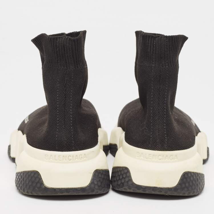Pre Owned Balenciaga Black Knit Fabric Speed Sock Sneakers Size 36