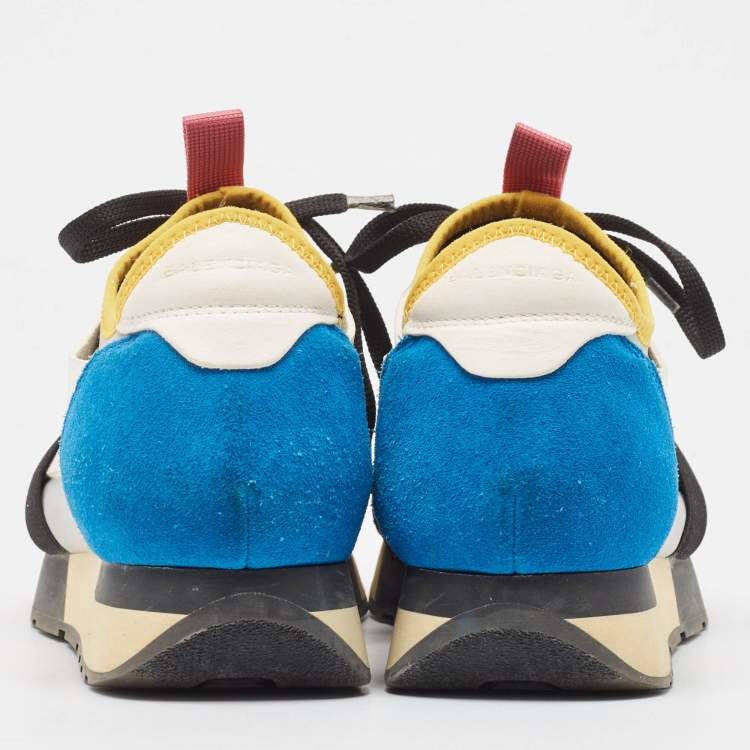 Pre Owned Balenciaga Multicolor Leather and Mesh Race Runner Sneakers Size 38