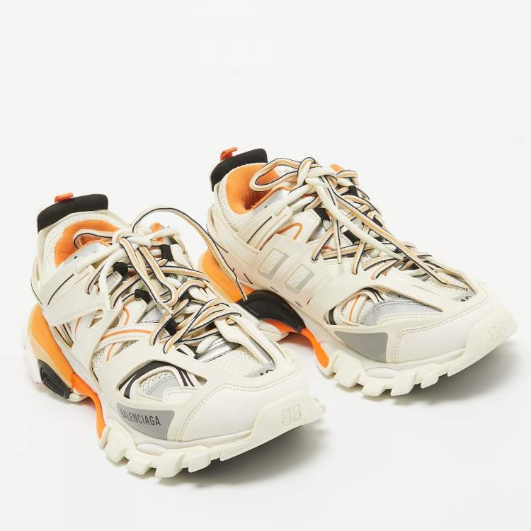 Pre Owned Balenciaga Multicolor Faux Leather and Mesh Track Sneakers Size 40
