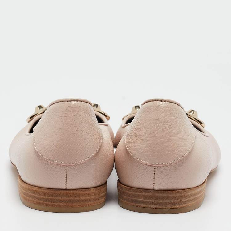 Pre Owned Balenciaga Beige Leather Ballet  Flats Size 41