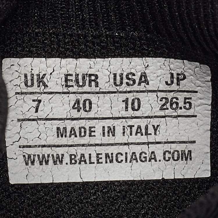 Pre Owned Balenciaga Black Knit Fabric Speed Trainer Sneakers Size 40
