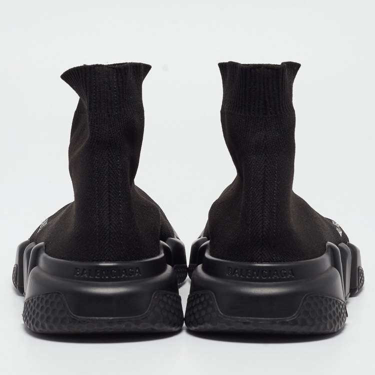 Pre Owned Balenciaga Black Knit Fabric Speed Trainer Sneakers Size 40