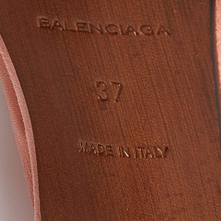 Pre Owned Balenciaga Orange Leather and Suede Glove Sandals Size 37