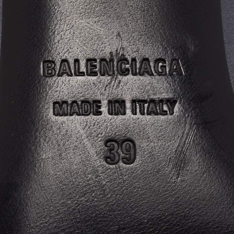 Pre Owned Balenciaga Grey Stain BB Knife Mules Size 39