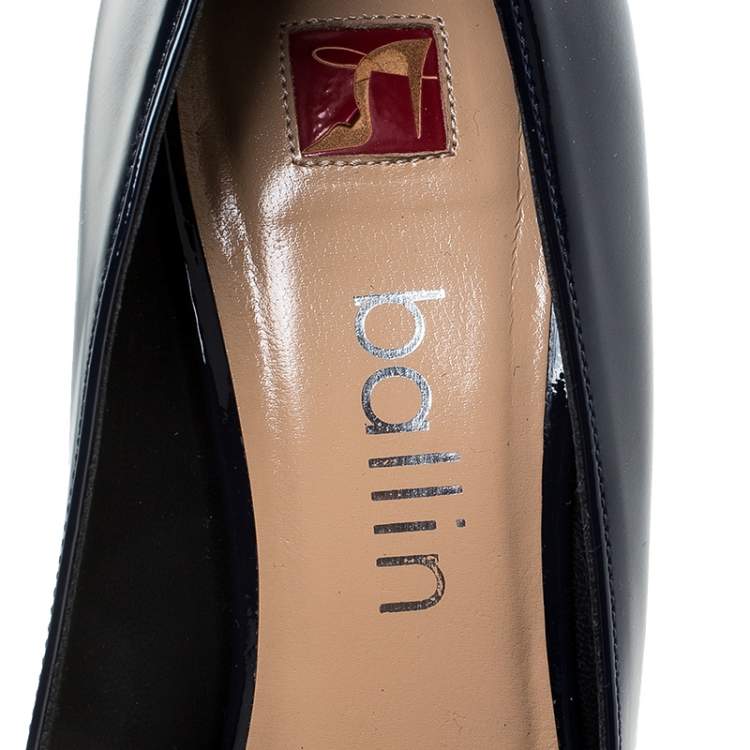 Pre Owned Ballin Blue Patent Leather Pointed Toe Pumps Size 38