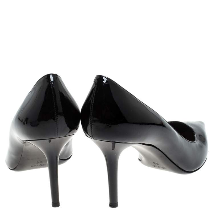 Pre Owned Ballin Black Patent Leather Pointed Toe Pumps Size 38