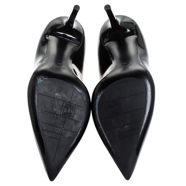 Pre Owned Ballin Black Patent Leather Pointed Toe Pumps Size 38