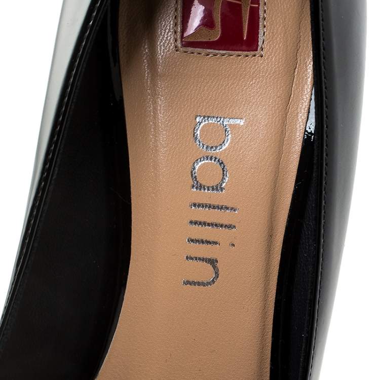 Pre Owned Ballin Black Patent Leather Pointed Toe Pumps Size 38