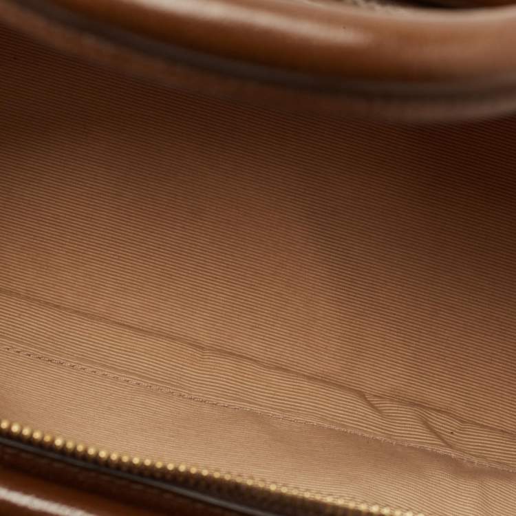 Pre Owned Bally Brown Glaze Leather Small Belle Boston Bag