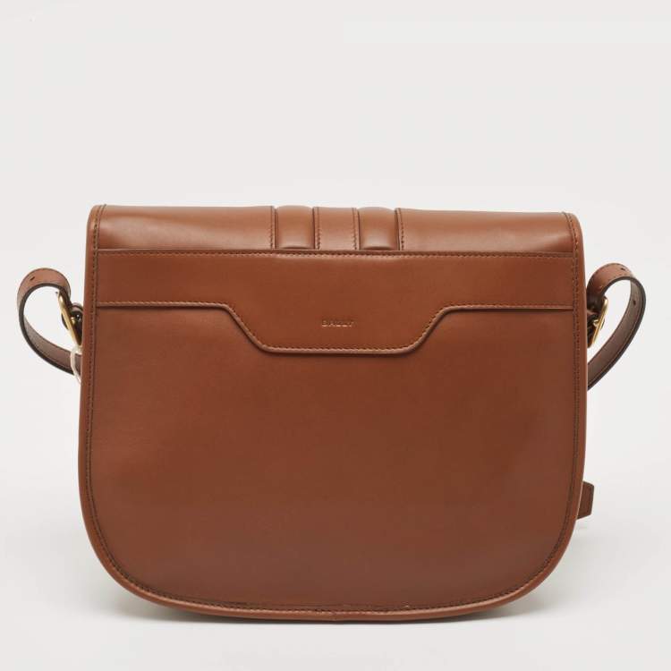 Pre Owned Bally Brown Leather Beckett Messenger Bag