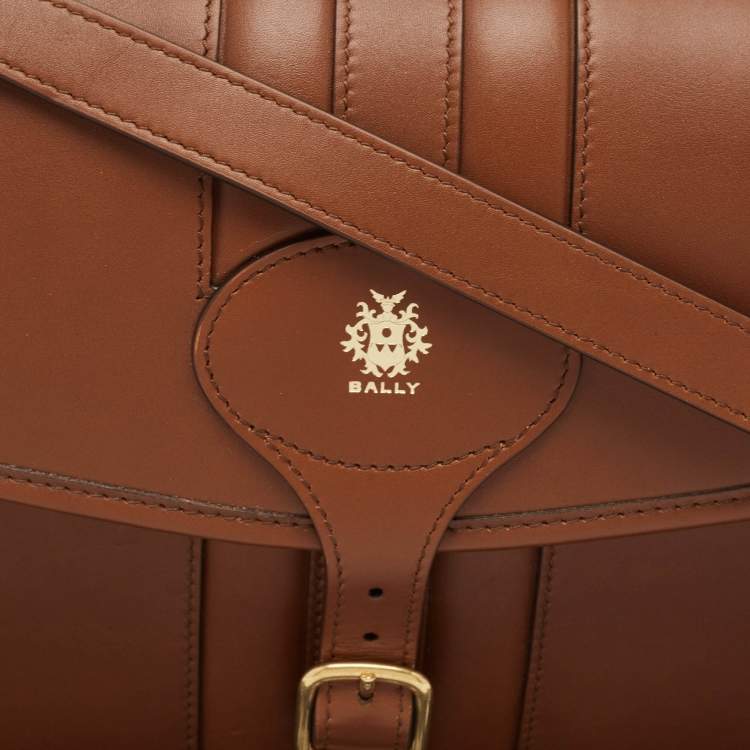 Pre Owned Bally Brown Leather Beckett Messenger Bag