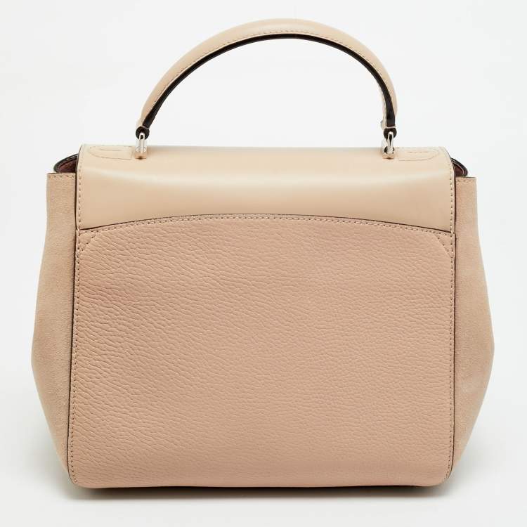 مملوكة مسبقًا Bally B Turn Beige Small Leather and Suede Top Handle Bag