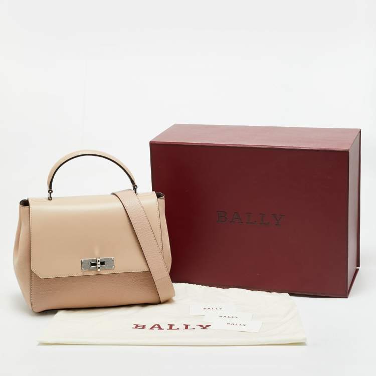 مملوكة مسبقًا Bally B Turn Beige Small Leather and Suede Top Handle Bag