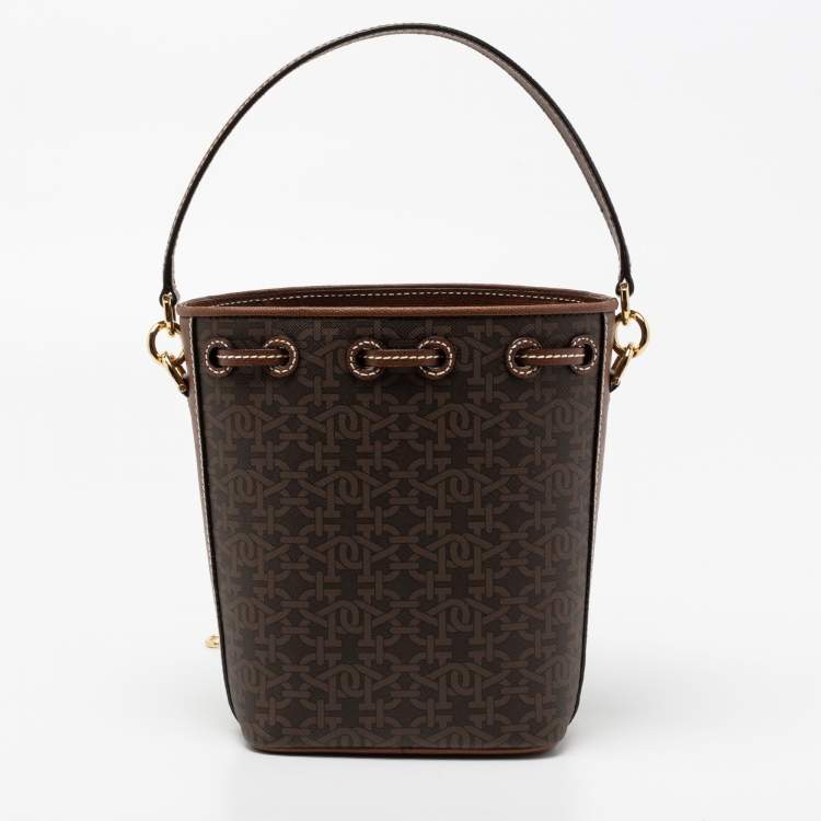Pre Owned Bally Brown Coated Canvas and Leather Donae Bucket Bag 