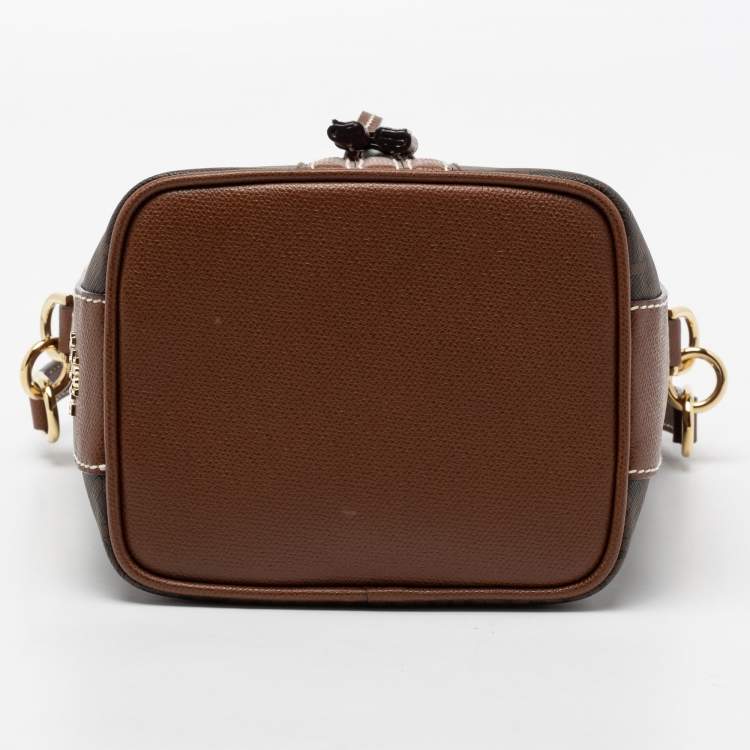 Pre Owned Bally Brown Coated Canvas and Leather Donae Bucket Bag 
