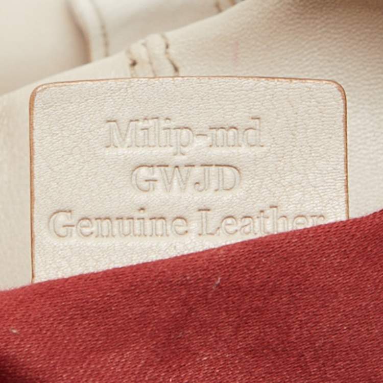 Pre Owned Bally Off White Leather Milip Hobo