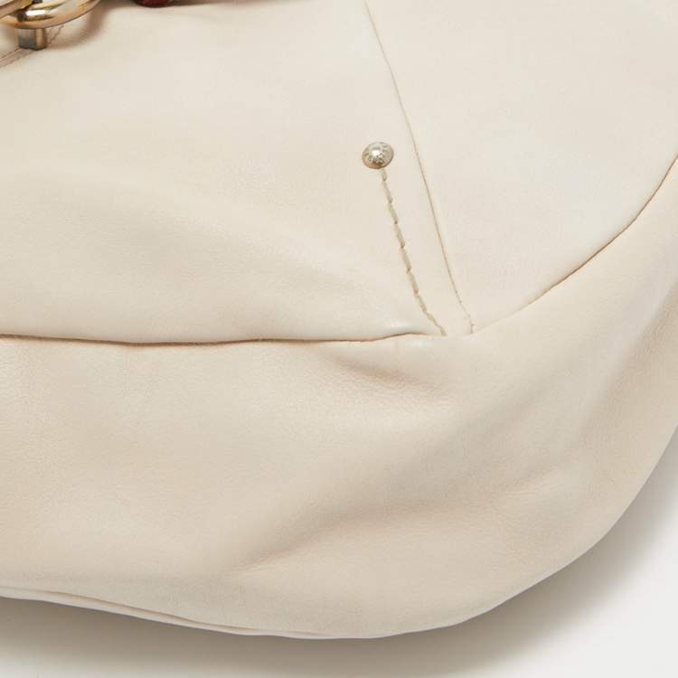 Pre Owned Bally Off White Leather Milip Hobo