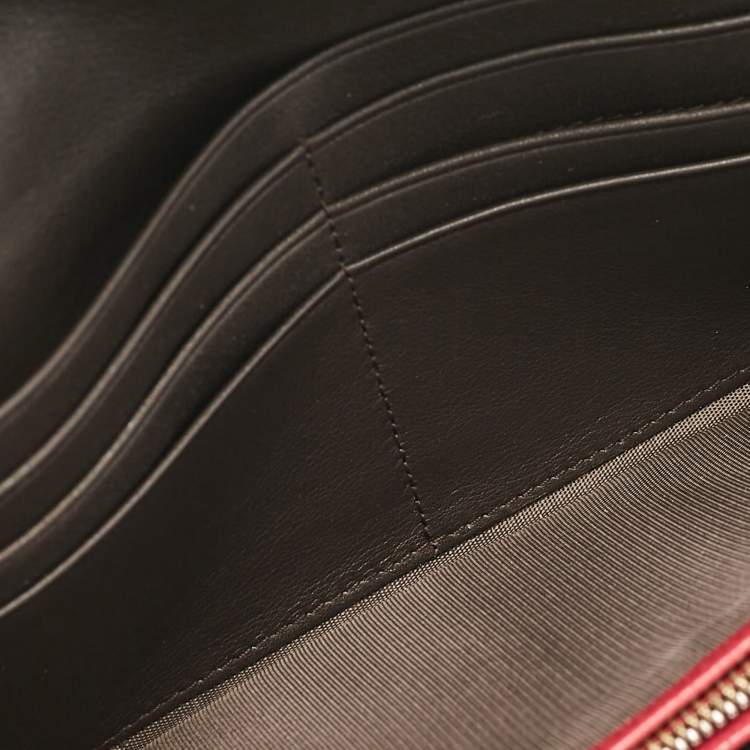 Pre Owned Bally Pink Leather Logo Flap Continental Wallet