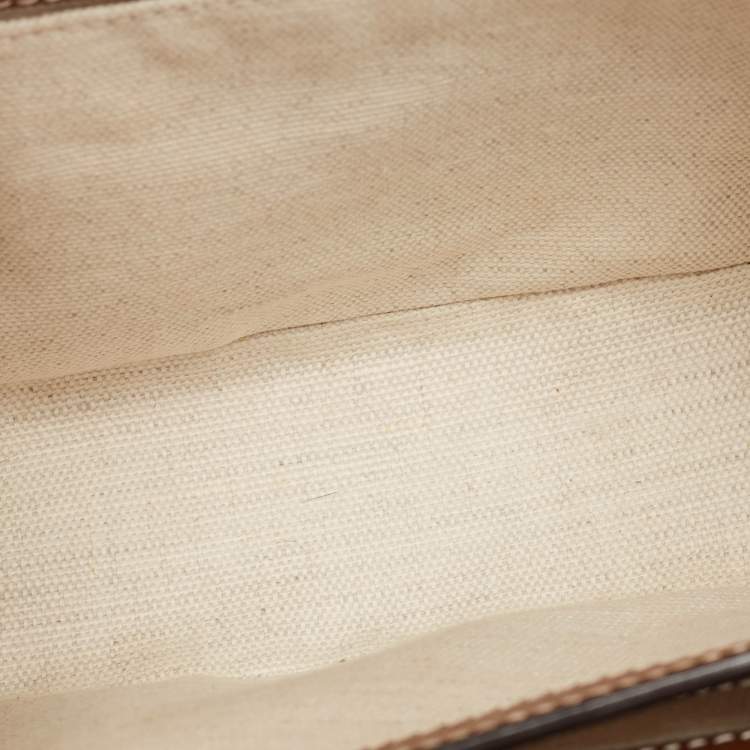 Pre Owned Bally Brown Monogram Coated Canvas and Leather Mini Bailey Crossbody Bag