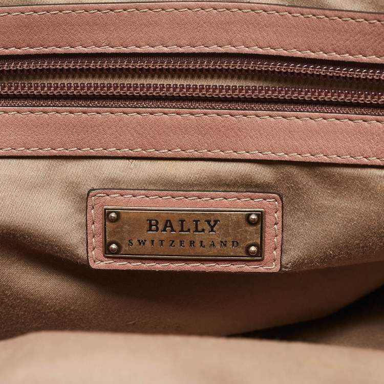 Pre Owned Bally Pink Leather Clasp Flap Satchel