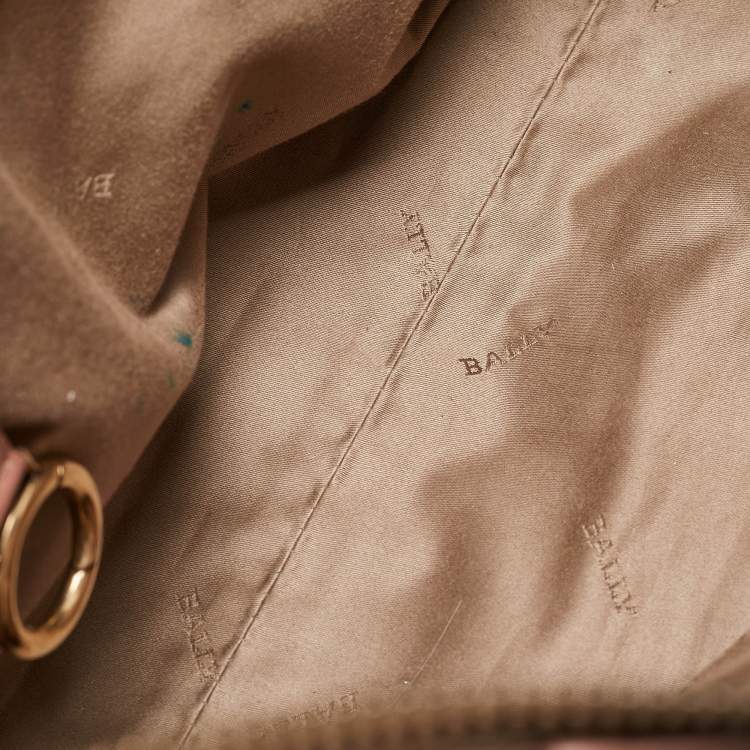 Pre Owned Bally Pink Leather Clasp Flap Satchel