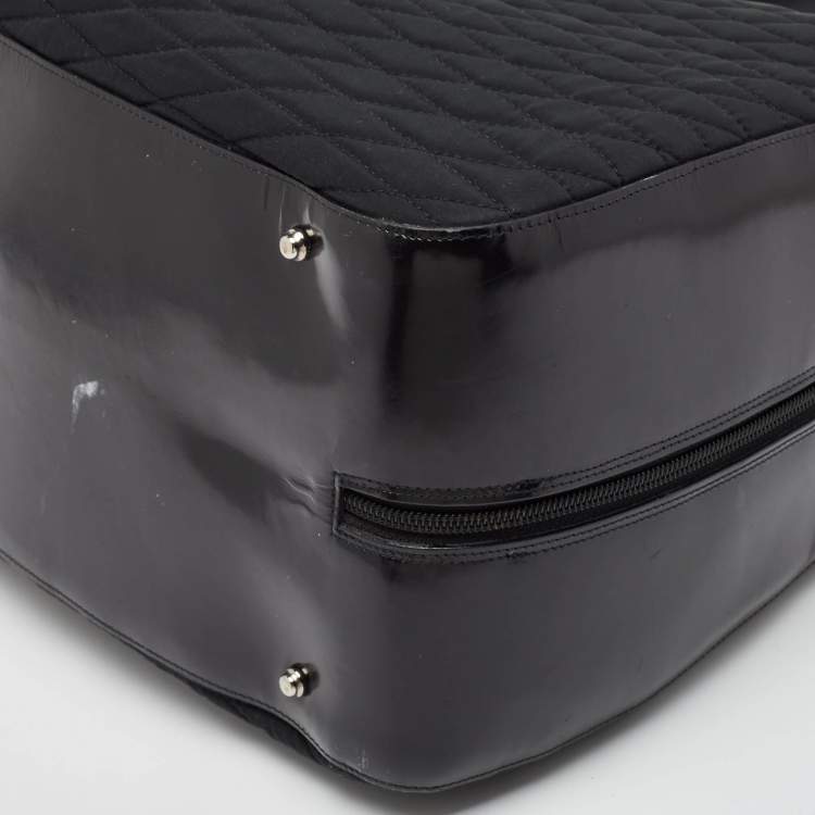 Pre Owned Bally Black Quilted Nylon and Leather Duffel Bag