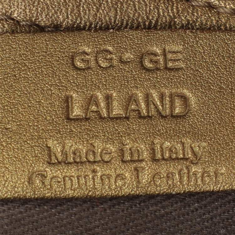 Pre Owned Bally Metallic Olive Leather Satchel