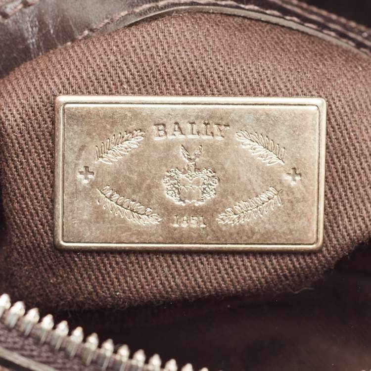 Pre Owned Bally Dark Brown/Tan Suede and Leather Shoulder Bag