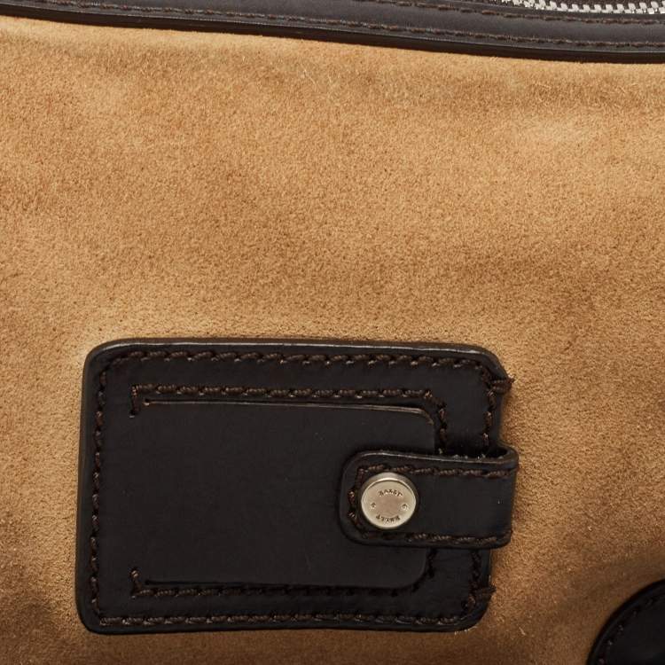 Pre Owned Bally Dark Brown/Tan Suede and Leather Shoulder Bag