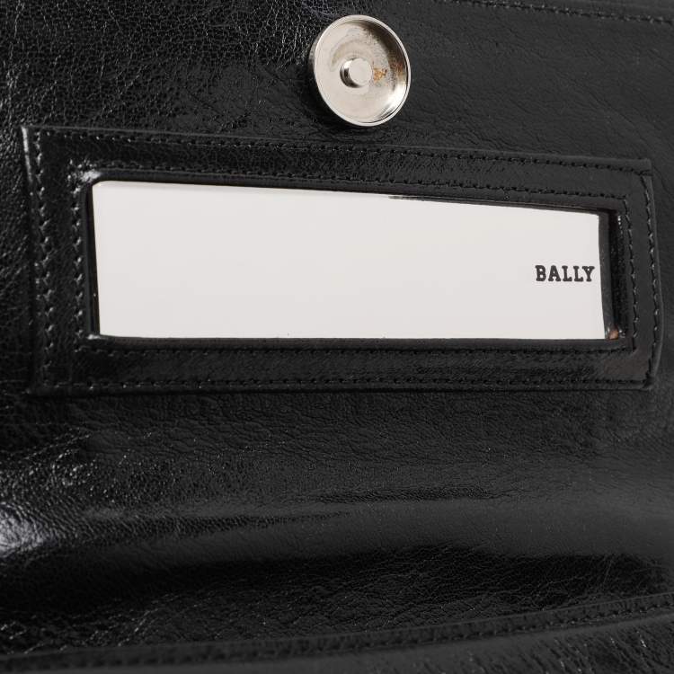 Pre Owned Bally Black Patent Leather Chain Shoulder Bag