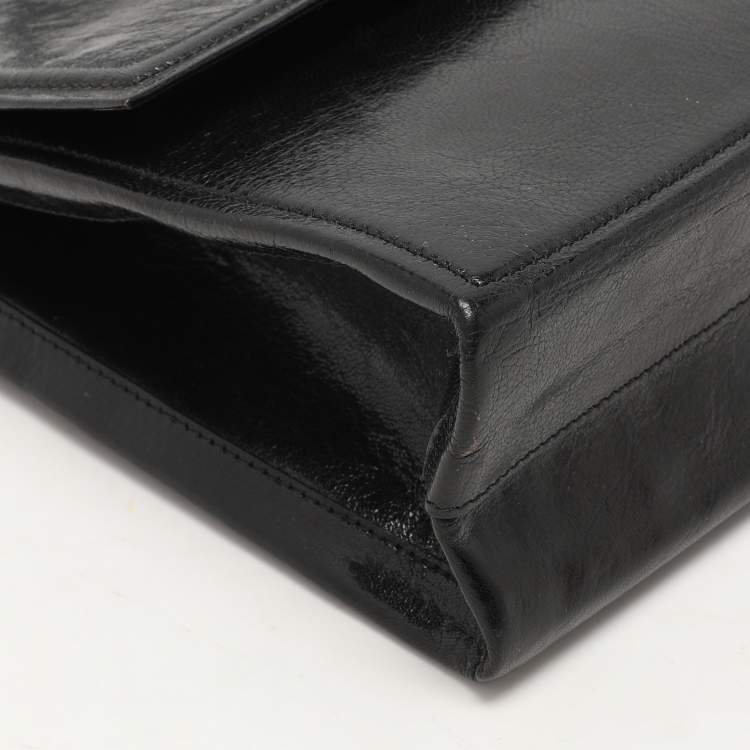 Pre Owned Bally Black Patent Leather Chain Shoulder Bag