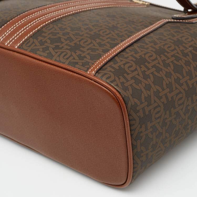 Pre Owned Bally Brown Printed Coated Canvas and Leather Damirah Tote