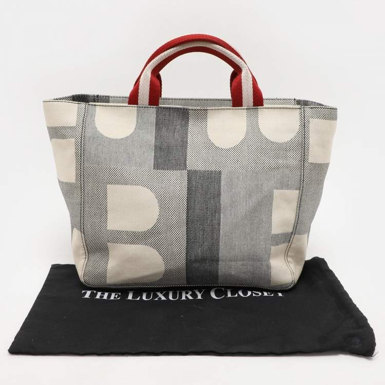 Pre Owned Bally Grey Canvas Tote