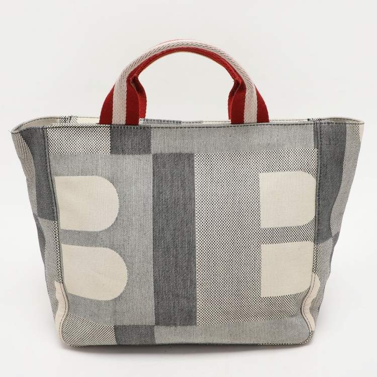 Pre Owned Bally Grey Canvas Tote